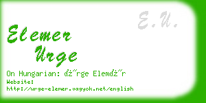 elemer urge business card